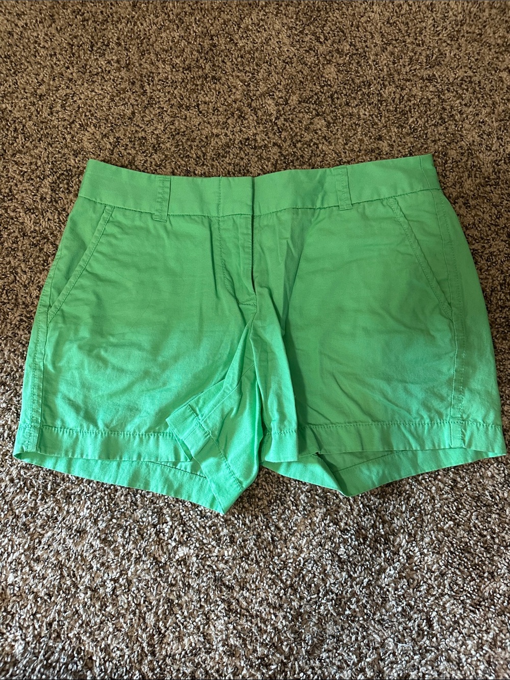 J. Crew Bright Green Cotton Blend Women's Shorts
